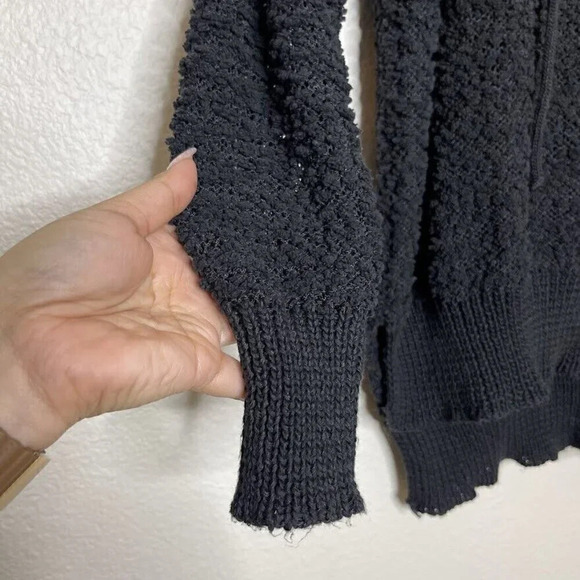 Young Fabulous & Broke Size S M Pullover Textured Popcorn Black Hoodie Sweater - Picture 6 of 13